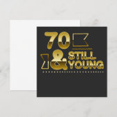 Golden 70 en nog steeds jong 70ste verjaardagscita save the date (Voorkant / Achterkant)
