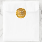 Golden 90th Birthday Sticker (Tas)
