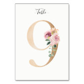Golden 9 Bloemen Tafelnummer Kaart (Achterkant)