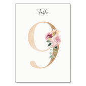 Golden 9 Bloemen Tafelnummer Kaart (Voorkant)