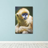 Golden aap canvas afdruk (Insitu (Houten vloer))