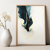 Golden Abstract Art Verlicht Poster Folie Goud