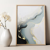 Golden Abstract Art Verlicht Poster Folie Goud
