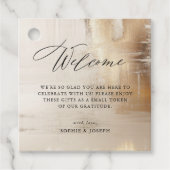 Golden Abstract | Bruiloft Welkom Gift Bag Bedankjes Labels (Voorkant)