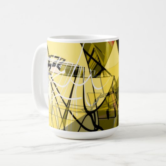 Golden Abstract Coffee Mug Koffiemok (Voorkant links)