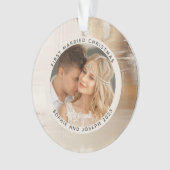 Golden Abstract | Eerste getrouwde kerst foto Ornament (voorkant)