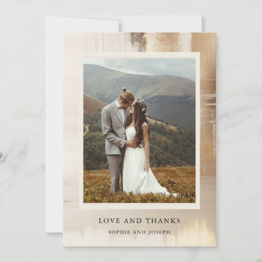 Golden Abstract | Elegante bruiloft Bedankkaart (Voorkant)