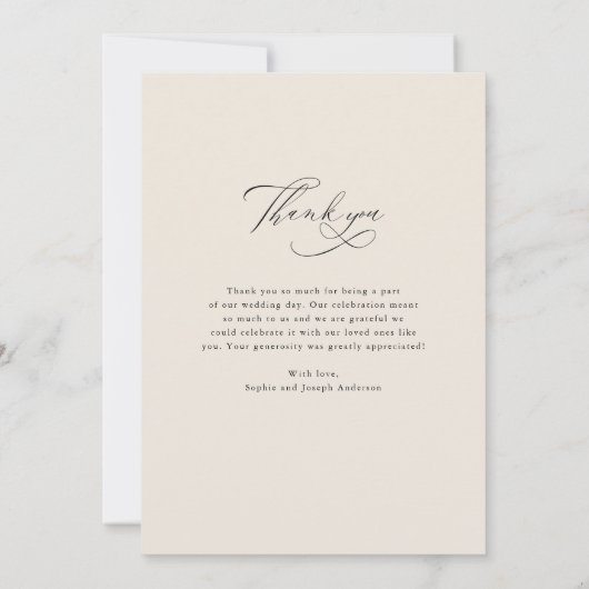 Golden Abstract | Elegante bruiloft Bedankkaart (Achterkant)