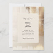 Golden Abstract | Elegante bruiloft Kaart (Voorkant)