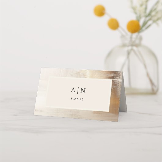 Golden Abstract | Elegante bruiloft Plaatskaartje (Achterkant)