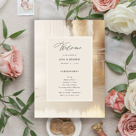 Golden Abstract | Elegante bruiloft Programmakaart
