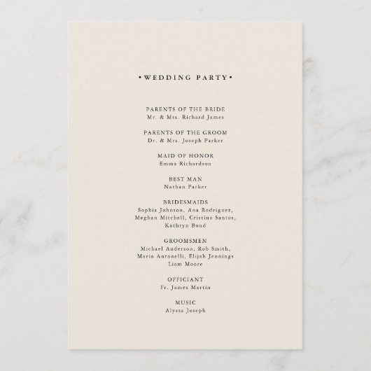 Golden Abstract | Elegante bruiloft Programmakaart (Achterkant)