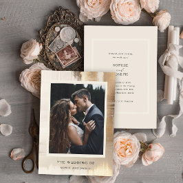 Golden Abstract | Elegante foto bruiloft Kaart