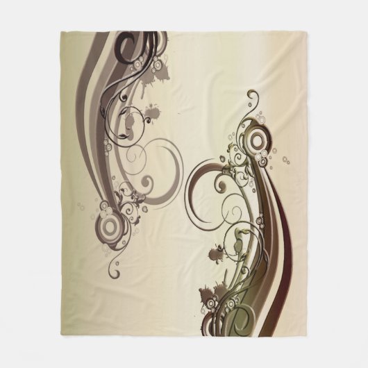 Golden Abstract Fleece Deken (Voorkant)