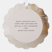 Golden Abstract Getrouwd en Vrolijk Kerstfeest Fot Ornament Kaart (Achterkant)