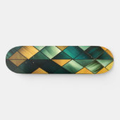 Golden Abstract Green Geometric Persoonlijk Skateboard (Horizontaal)