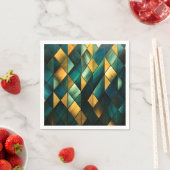 Golden Abstract Green Geometric Servet (Insitu)