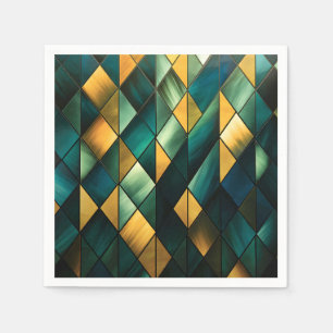 Golden Abstract Green Geometric Servet