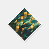 Golden Abstract Green Geometric Servet (Hoek)