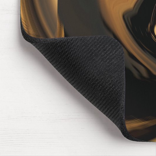 Golden Abstract Heart Mousepad Muismat (Hoek)