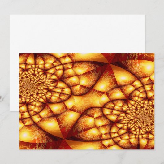 Golden Abstract Invitations Kaart (Voorkant / Achterkant)