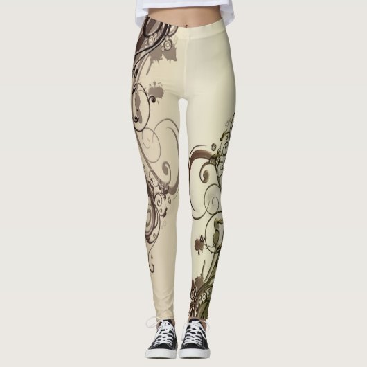 Golden Abstract Leggings (Voorkant)
