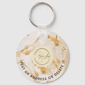 Golden Abstract Logo & QR Code Company Sleutelhang Sleutelhanger (Voorkant)