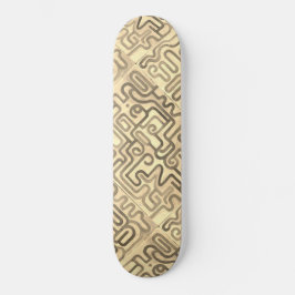 Golden Abstract Maze Ethnic Tribal Gold Cool Artsy Persoonlijk Skateboard