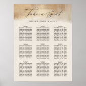 Golden Abstract | Moderne Huwelijkszitgrafiek Poster (Voorkant)