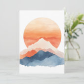 Golden Abstract Mountain Peak Sunrise Aankondiging (Staand voorkant)