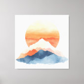 Golden Abstract Mountain Peak Sunrise Canvas Afdruk (Voorkant)