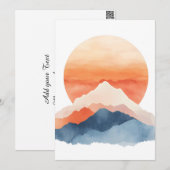 Golden Abstract Mountain Peak Sunrise Feestdagenkaart (Voorkant / Achterkant)