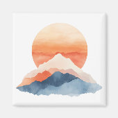 Golden Abstract Mountain Peak Sunrise Magneet (Voorkant)