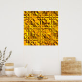 Golden Abstract Poster (Keuken)