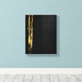 Golden Abstract schilderen zwarte achtergrond Canvas Afdruk (Insitu (Houten vloer))