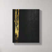 Golden Abstract schilderen zwarte achtergrond Canvas Afdruk (Voorkant)