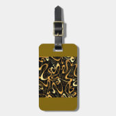 Golden Abstract Swirl Pattern Bagagelabel (Voorkant verticaal)