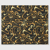 Golden Abstract Swirl Pattern Cadeaupapier (Vlak)