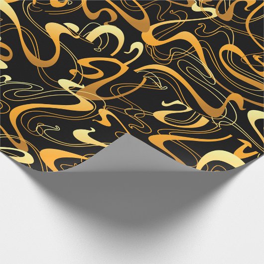 Golden Abstract Swirl Pattern Cadeaupapier
