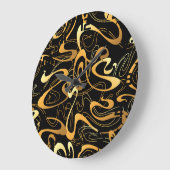 Golden Abstract Swirl Pattern Grote Klok (Hoek)