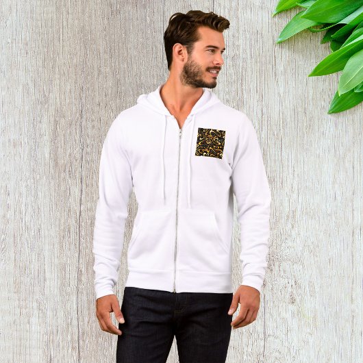 Golden Abstract Swirl Pattern Hoodie