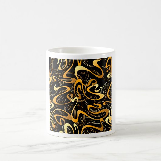Golden Abstract Swirl Pattern Koffiemok