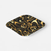 Golden Abstract Swirl Pattern Papieren Bordje (Gebogen)