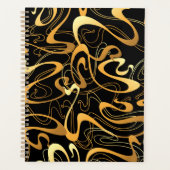 Golden Abstract Swirl Pattern Planner (Voorkant)