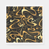 Golden Abstract Swirl Pattern Servet (Voorkant)