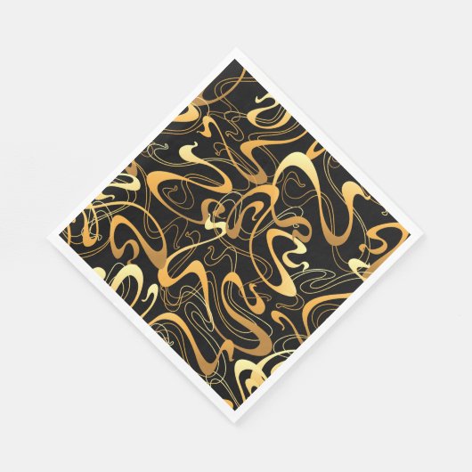 Golden Abstract Swirl Pattern Servet (Hoek)