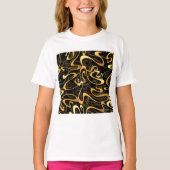 Golden Abstract Swirl Pattern T-shirt (Voorkant)
