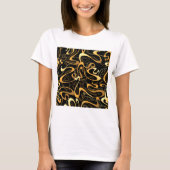 Golden Abstract Swirl Pattern T-shirt (Voorkant)
