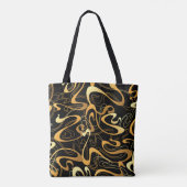 Golden Abstract Swirl Pattern Tote Bag (Achterkant)