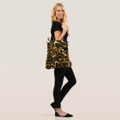 Golden Abstract Swirl Pattern Tote Bag
